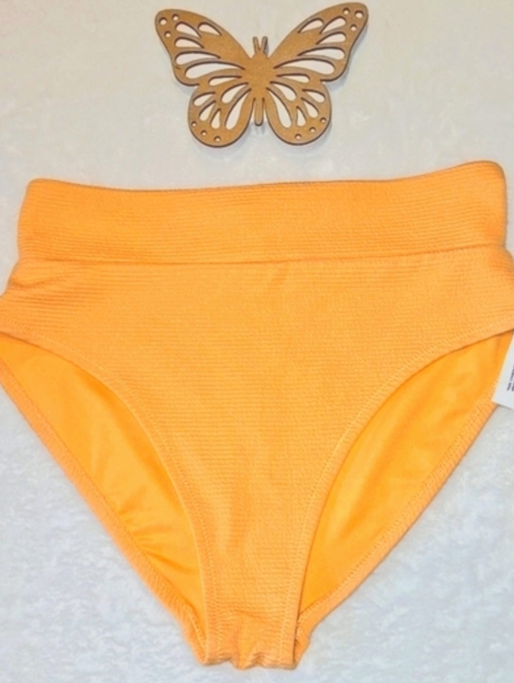 New Old Navy Women's Creamsicle Orange Ribbed Swim Bottom Size Small